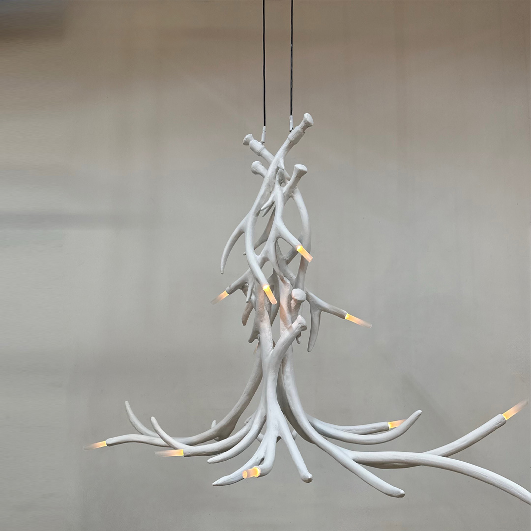 Ruba Antler Plaster Chandelier