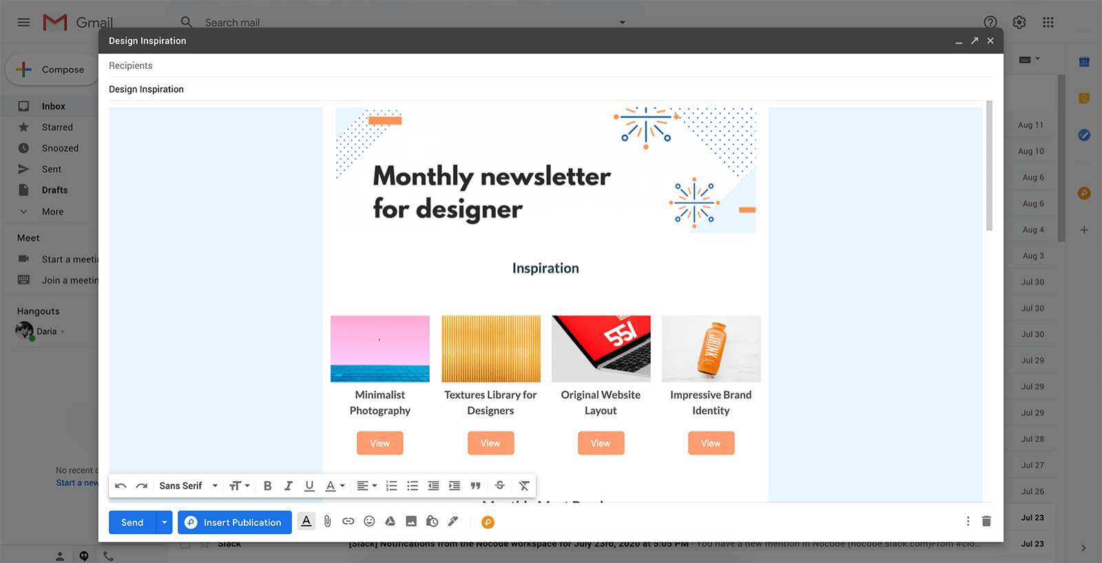 newsletter template in outlook