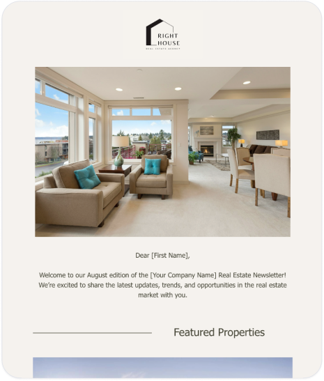 Real estate newsletter template preview