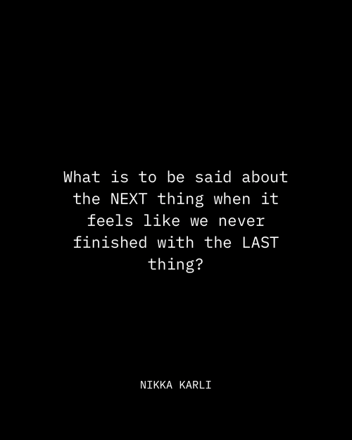 Coming back to nothing