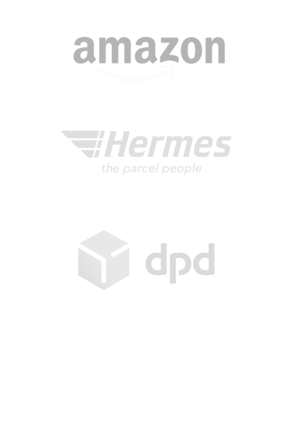 A series of logos such as Amazon, Hermes, DPD and Yodel