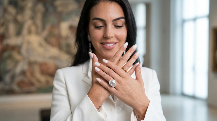 Georgina Rodriguez lució impecable con sus milky nails