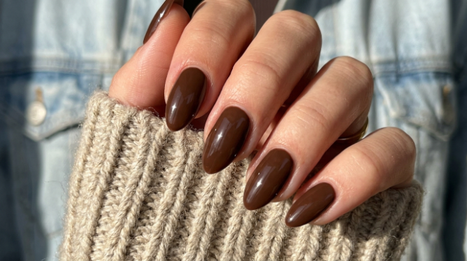 chocolate brown nails