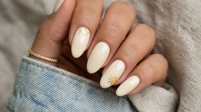 vainilla nails trend otoño