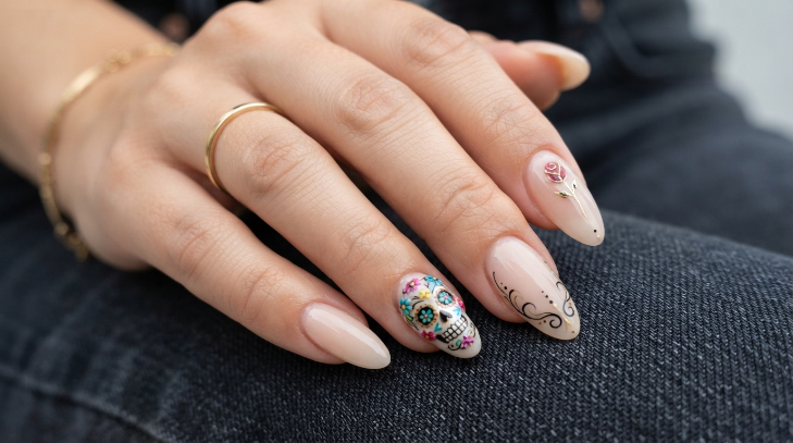 inspiracion nail art para dia de muertos
