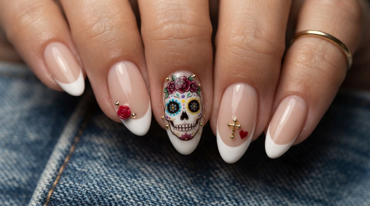 inspiracion nail art para dia de muertos