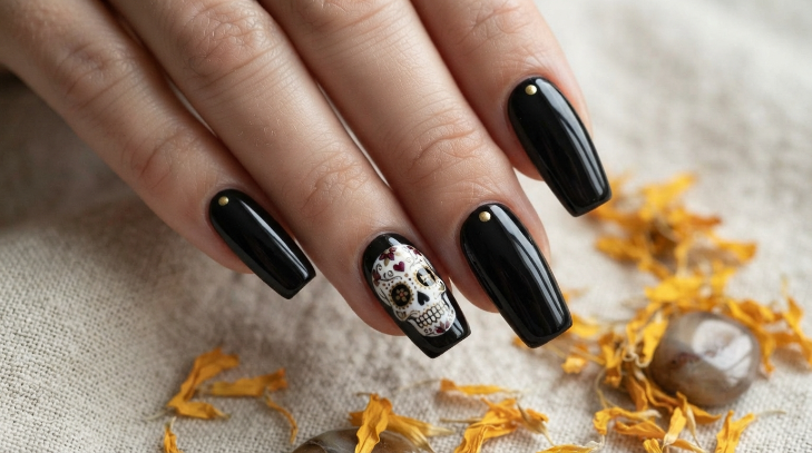 inspiracion nail art para dia de muertos