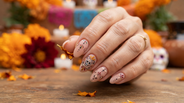 inspiracion nail art para dia de muertos