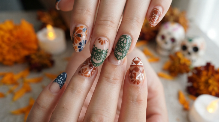 inspiracion nail art para dia de muertos