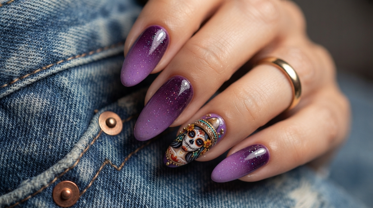 inspiracion nail art para dia de muertos