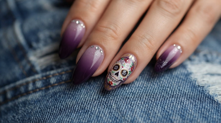 inspiracion nail art para dia de muertos