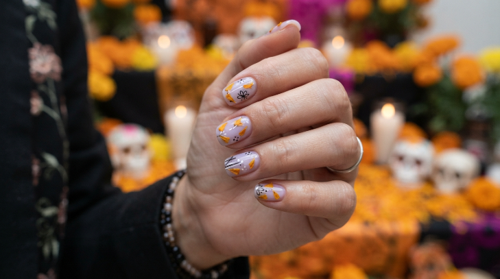 inspiracion nail art para dia de muertos