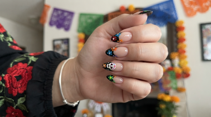 inspiracion nail art para dia de muertos