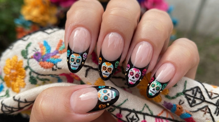 inspiracion nail art para dia de muertos