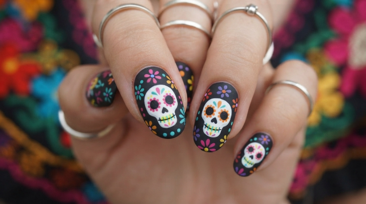 inspiracion nail art para dia de muertos