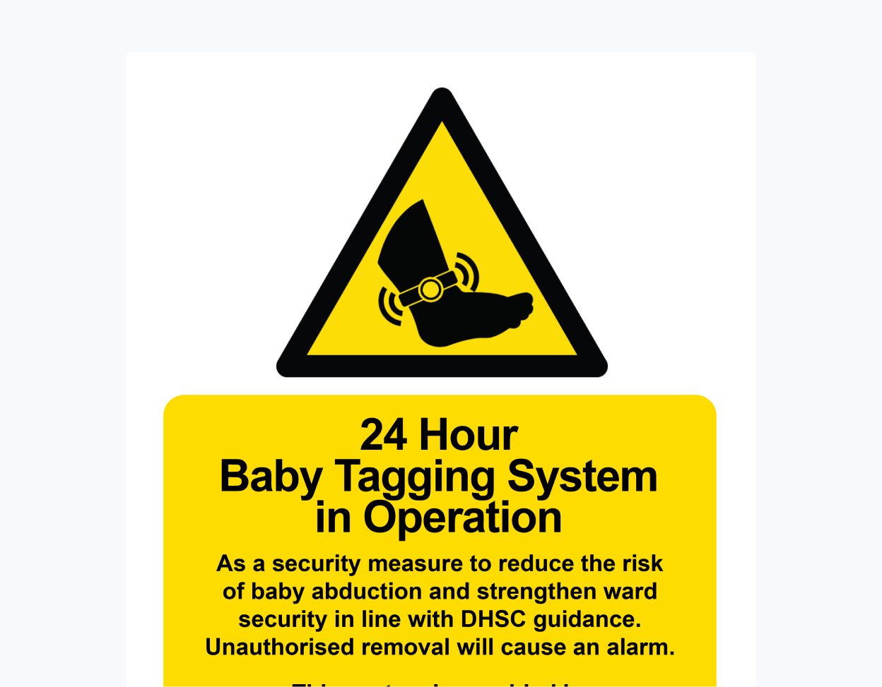 Système d'étiquetage pour bébés dans Operation Signage (A4)