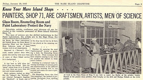 Scientists, artists, craftsmen and laborers were all part of the versatile personnel at Shop 71.