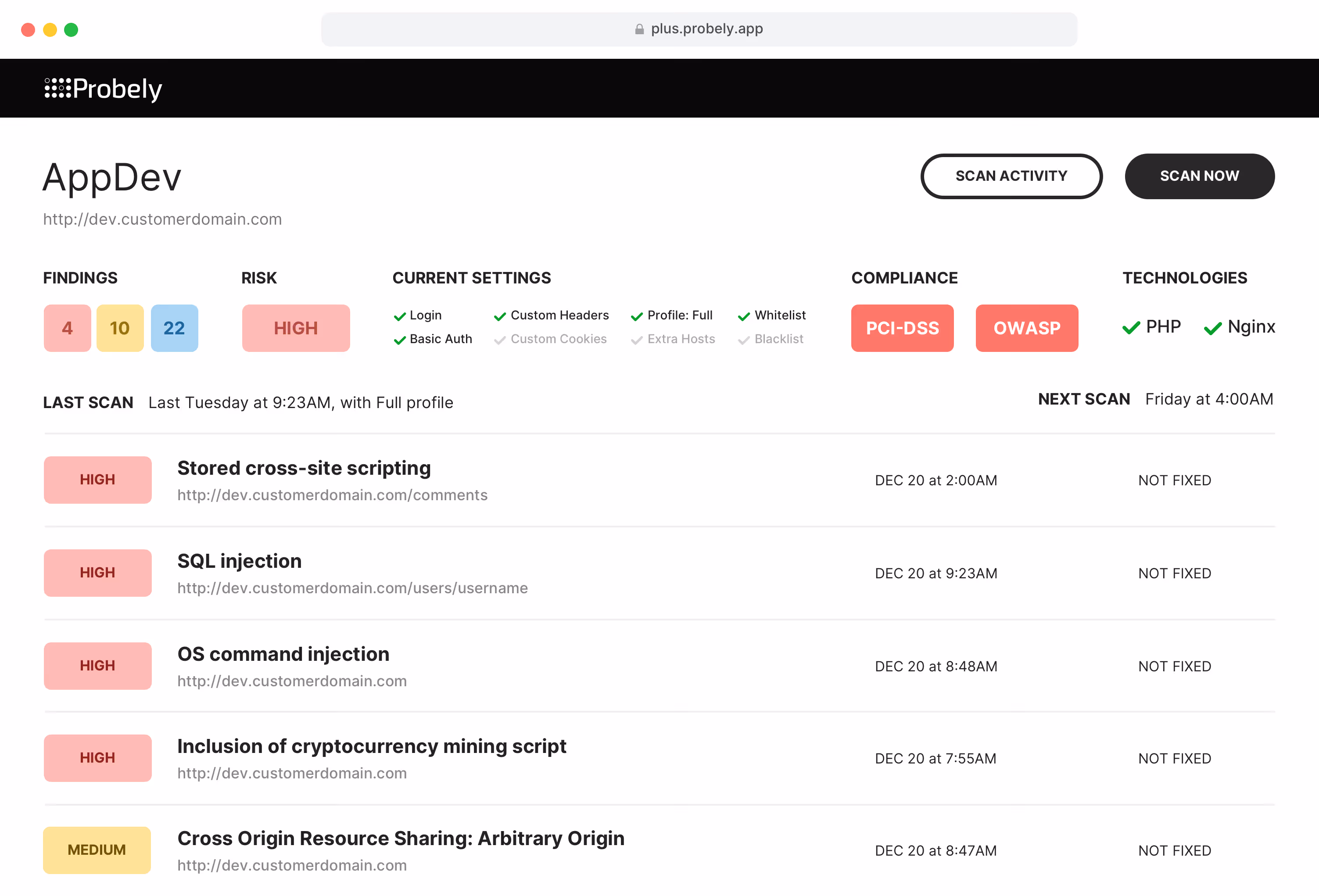 Probely | Top vulnerability scanning tools | Intruder