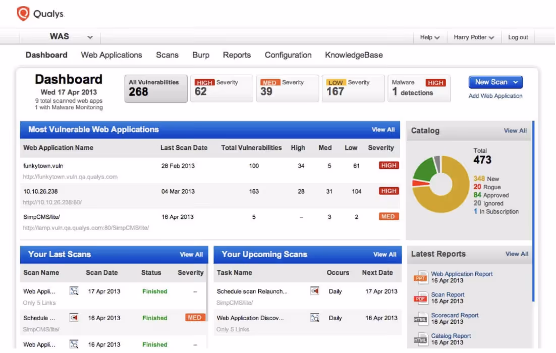 Qualys | Top vulnerability scanning tools | Intruder