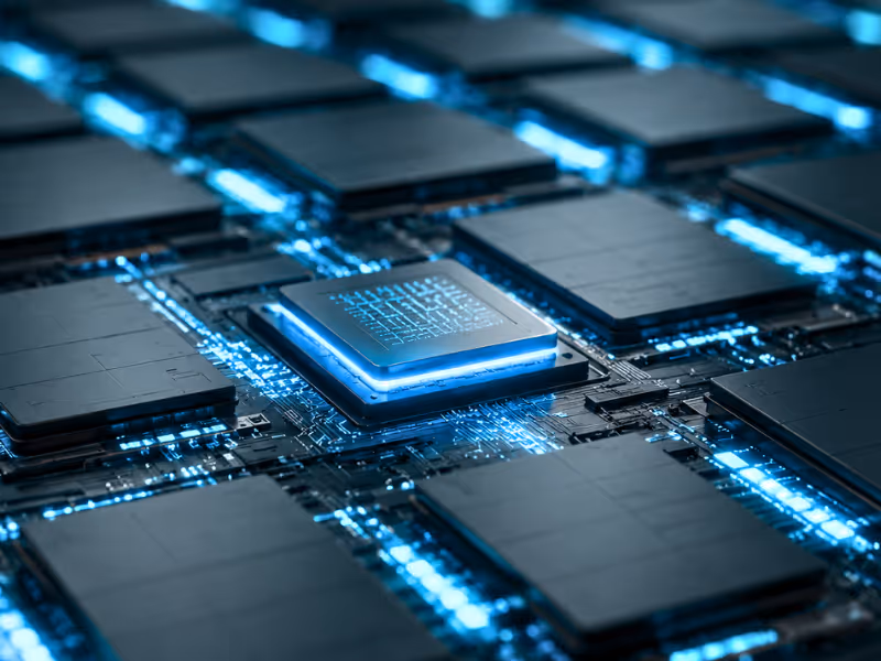 Datacenter aisle blue