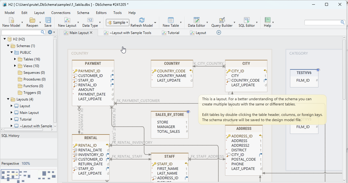 DbSchema dataflow