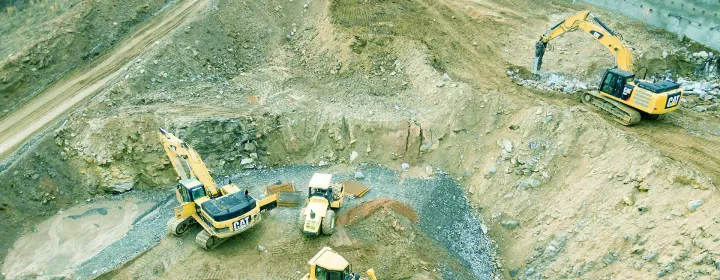 Satellite image of a construction site