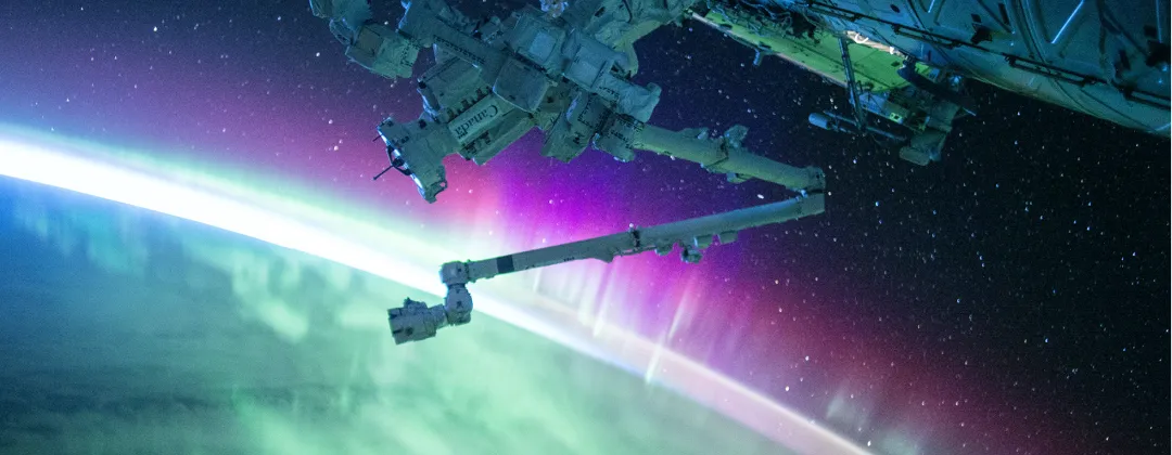 Photo of a space probe orbiting earth