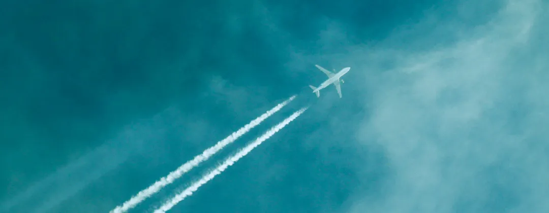 Photo of an airplane in the sky