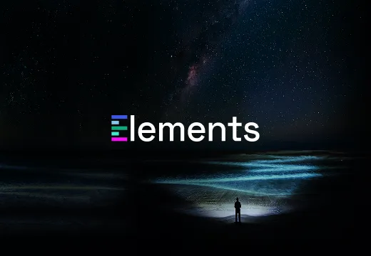 Elements logo on a beach background