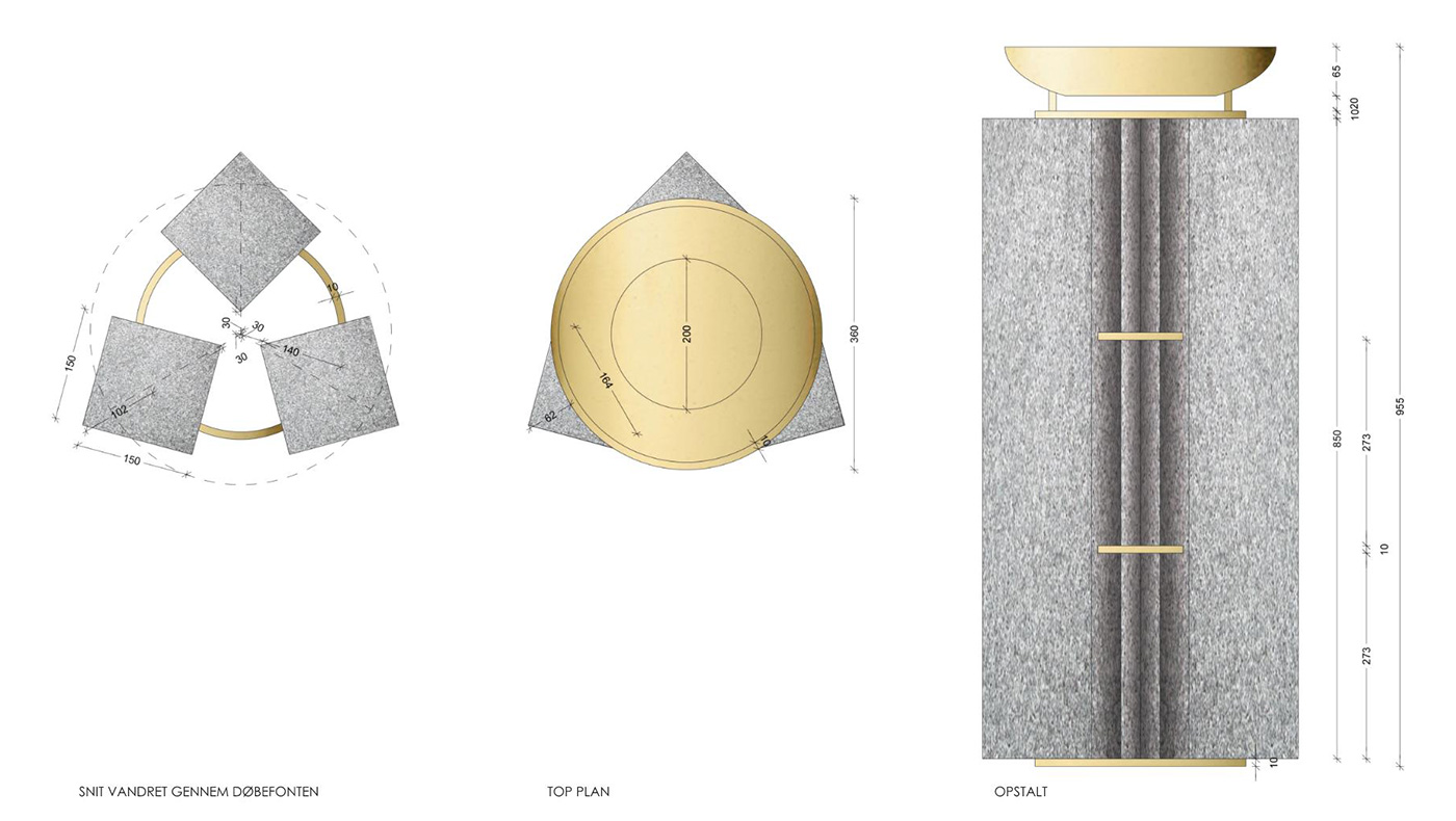 Design døbefont Terndrup Kirke