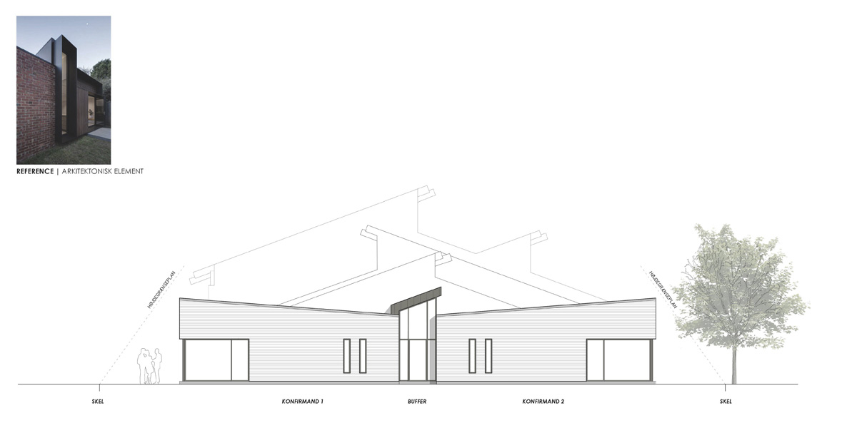 Løvangens kirke facadeprincip
