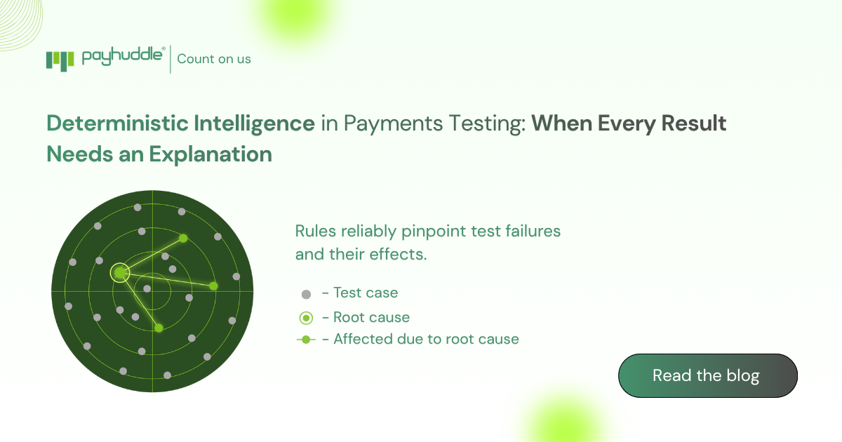 Deterministic Intelligence in Payments Testing: When Every Result Needs an Explanation 