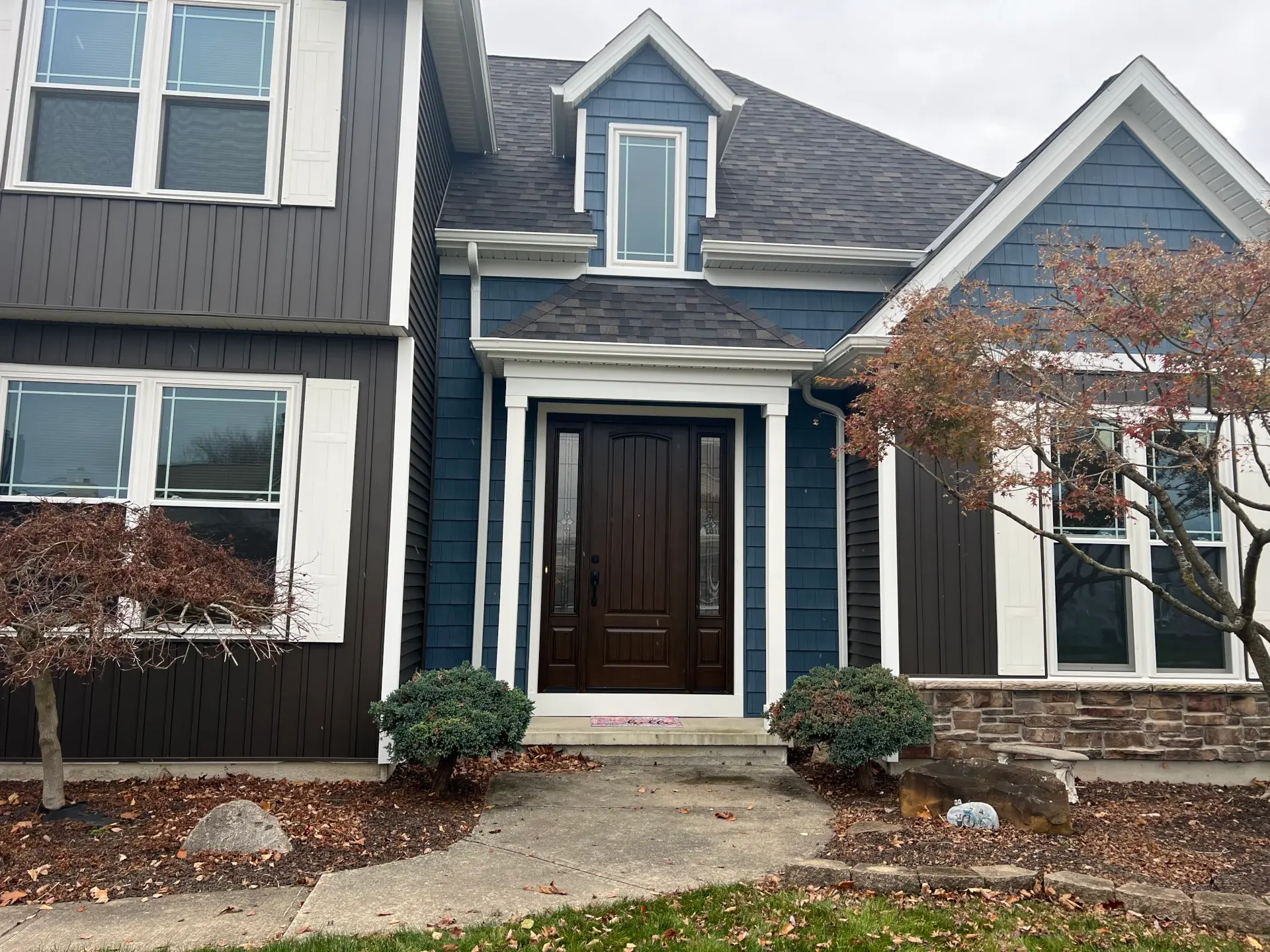 home front door with glass sides