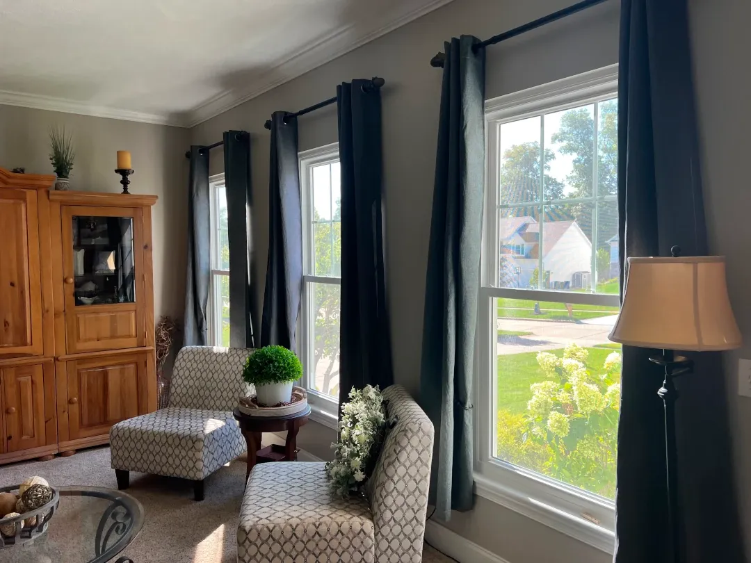 interior windows with drapes