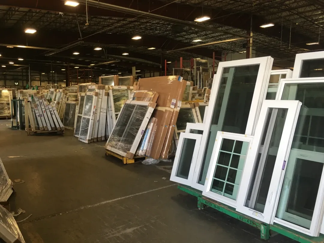 windows in a large warehouse