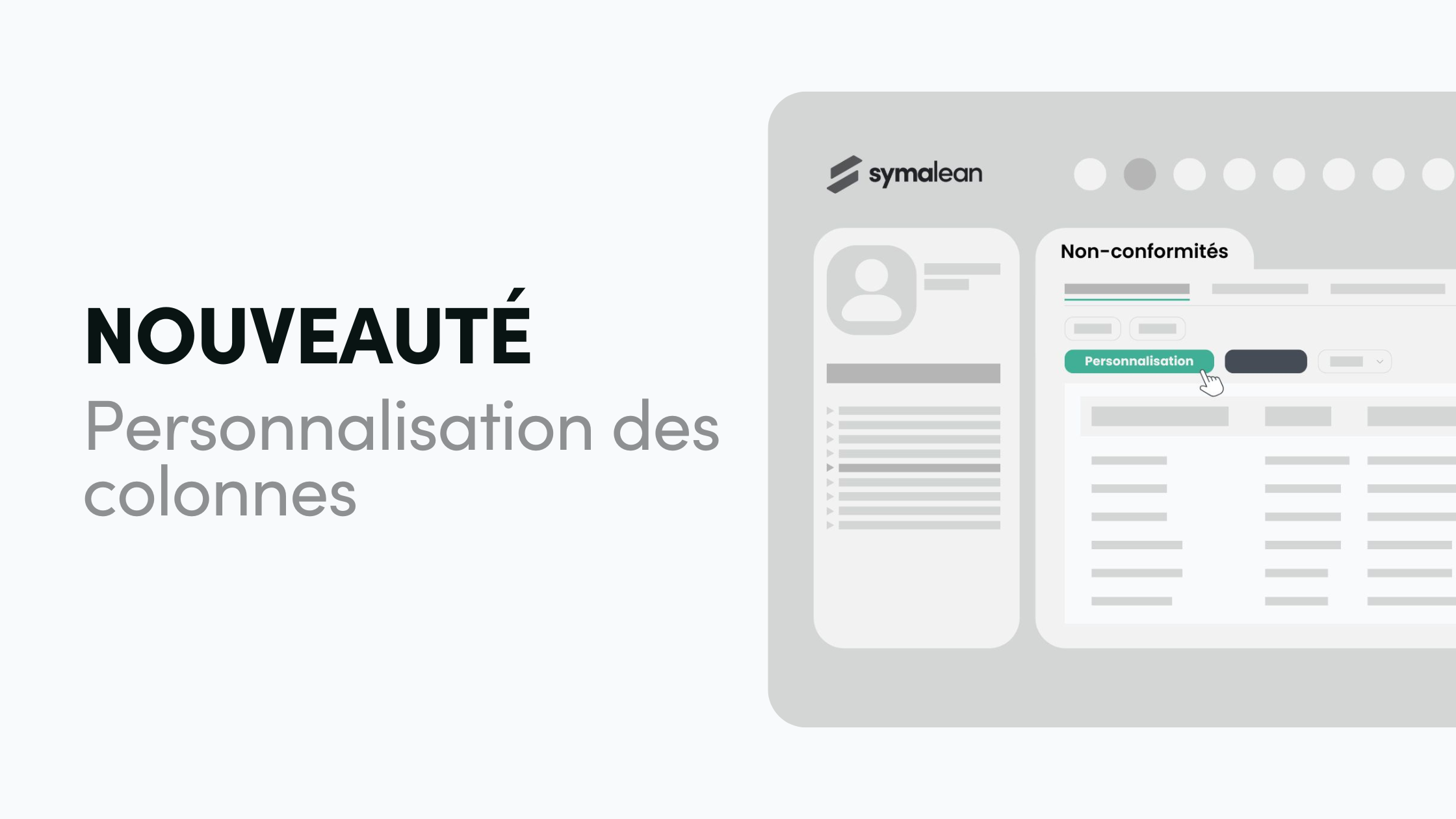 Clients Symalean : personnalisation des colonnes