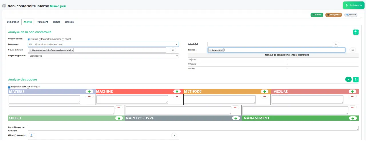 Certification ISO  gestion des non-conformités - logiciel de pilotage QHSE