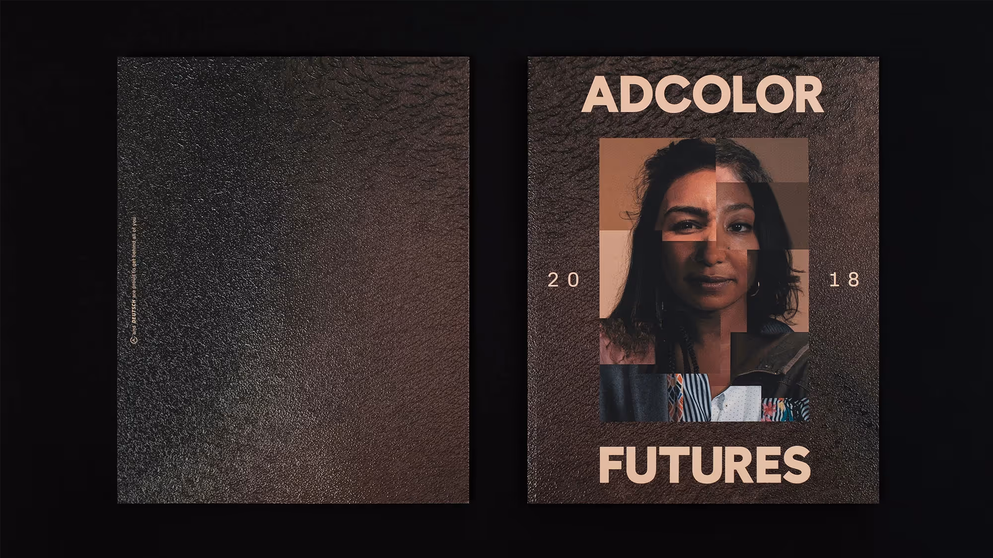The front and back view of the Adcolor Futures 2018 book.