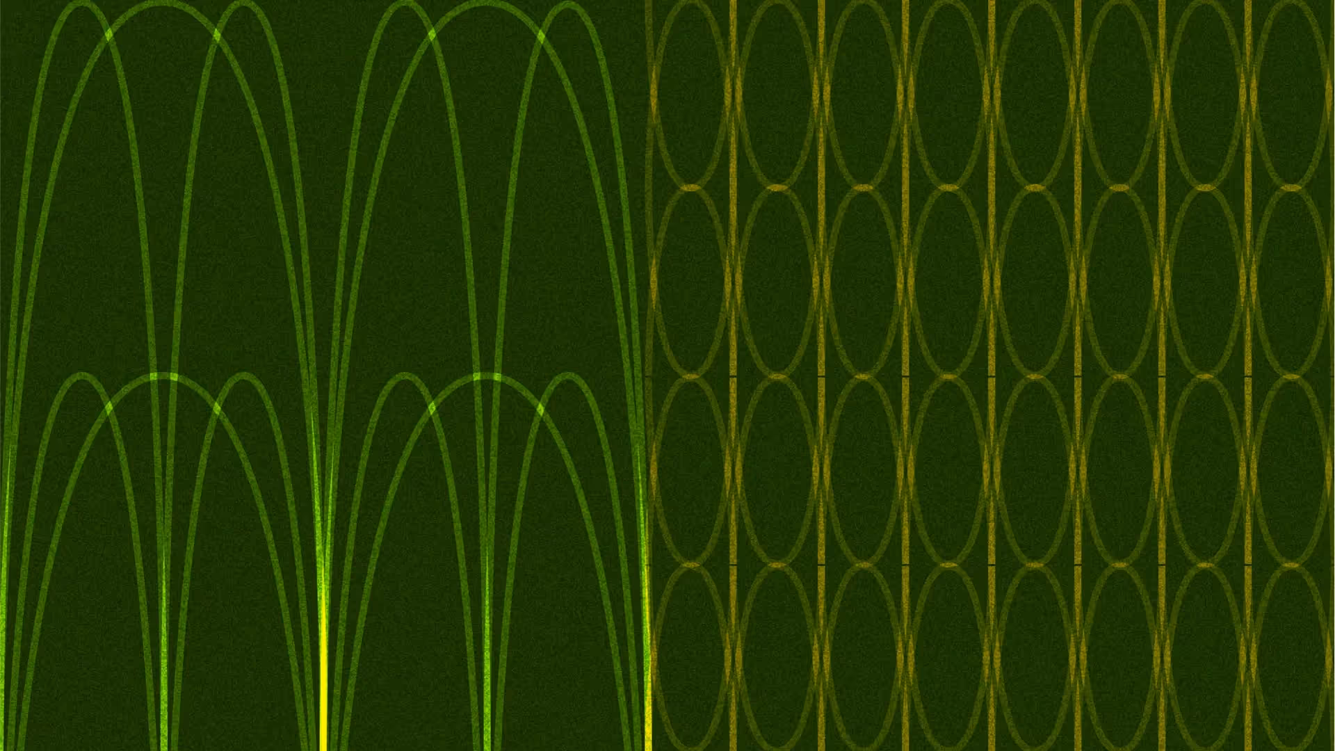 An arc motif that uses the augur graphic system based on a parabola.