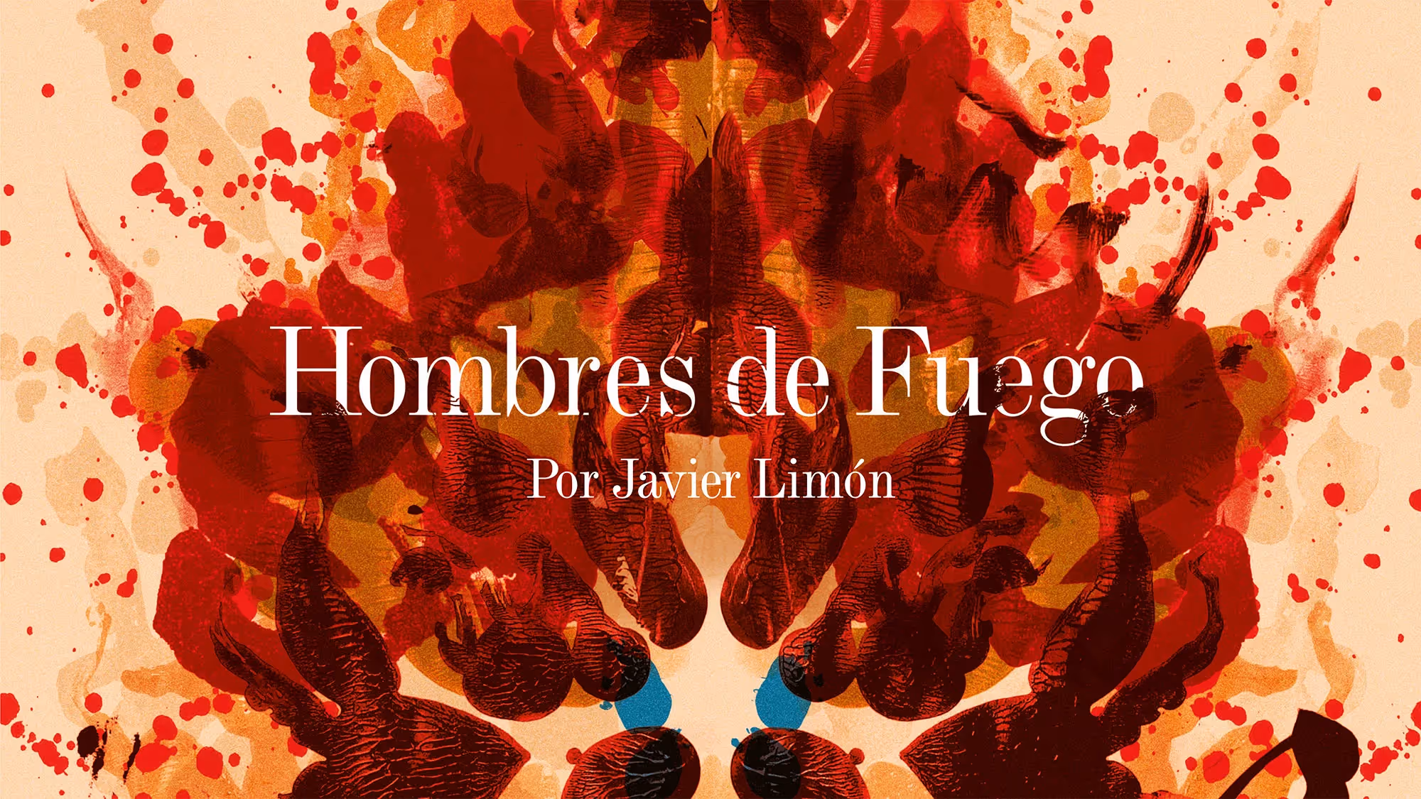 A detail of the album title with artwork behind it.