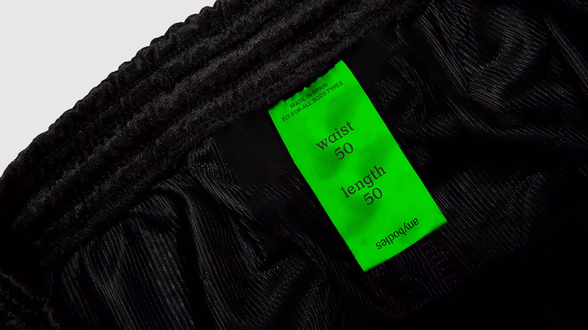 Close-up on a branded clothing tag.