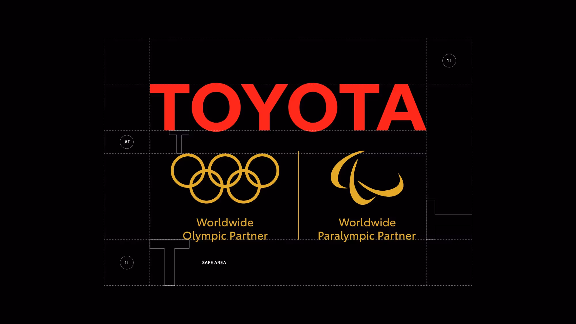 The Toyota–Olympics lockup with clear space indicated.