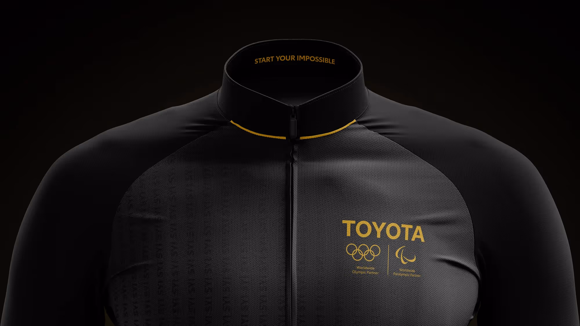 A detail of the chest portion of the jersey