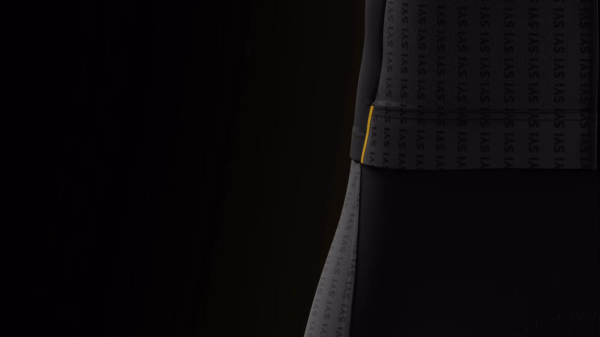 A hip detail of the jersey shorts