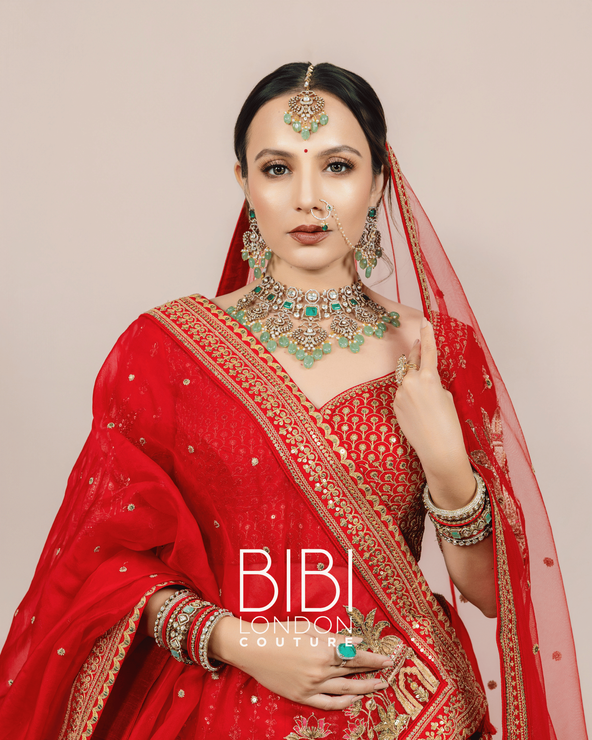 Red Lehenga with Palace Motifs and Animal Detailing 