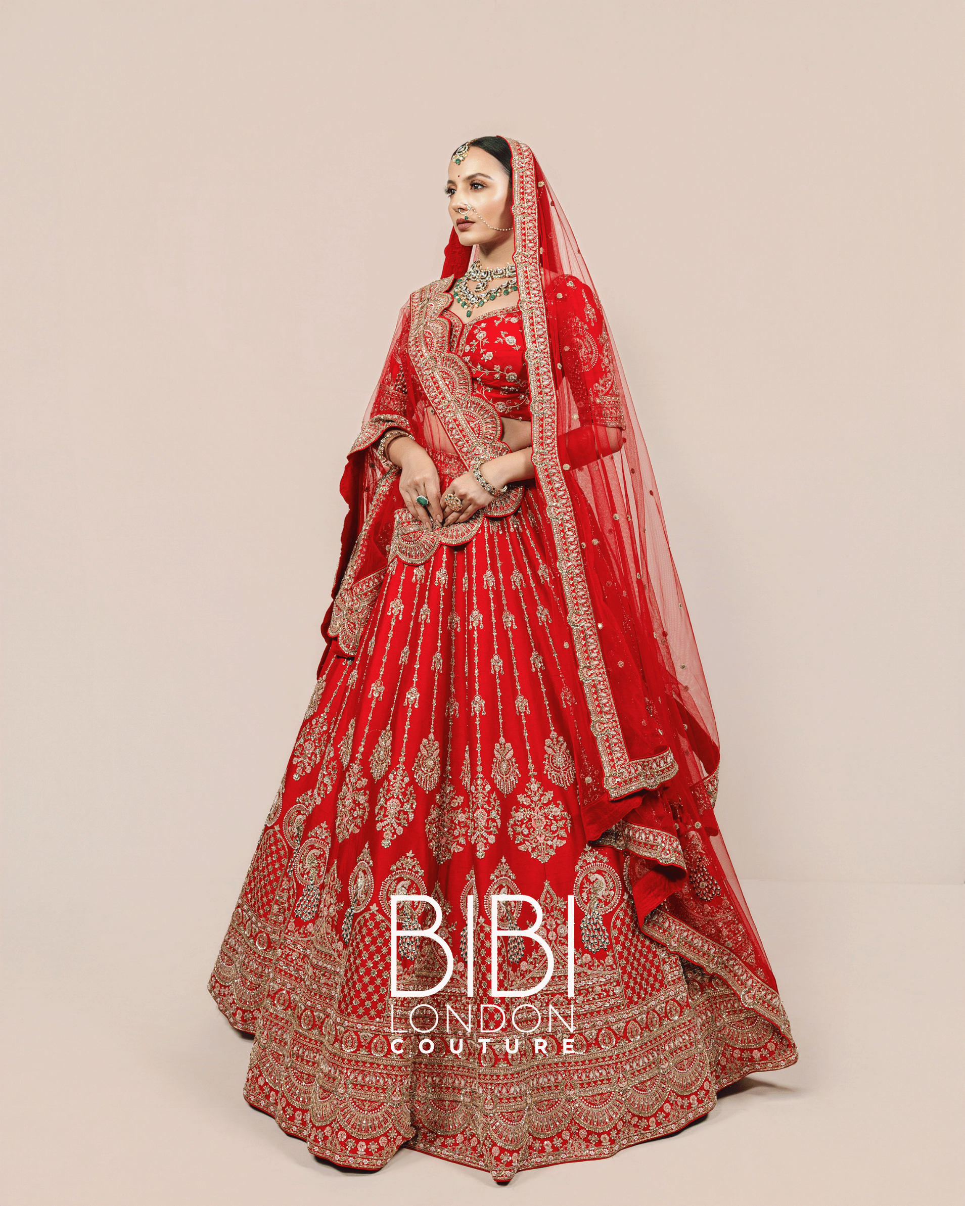 Maharani Rouge Zardosi Bridal Lehenga Set