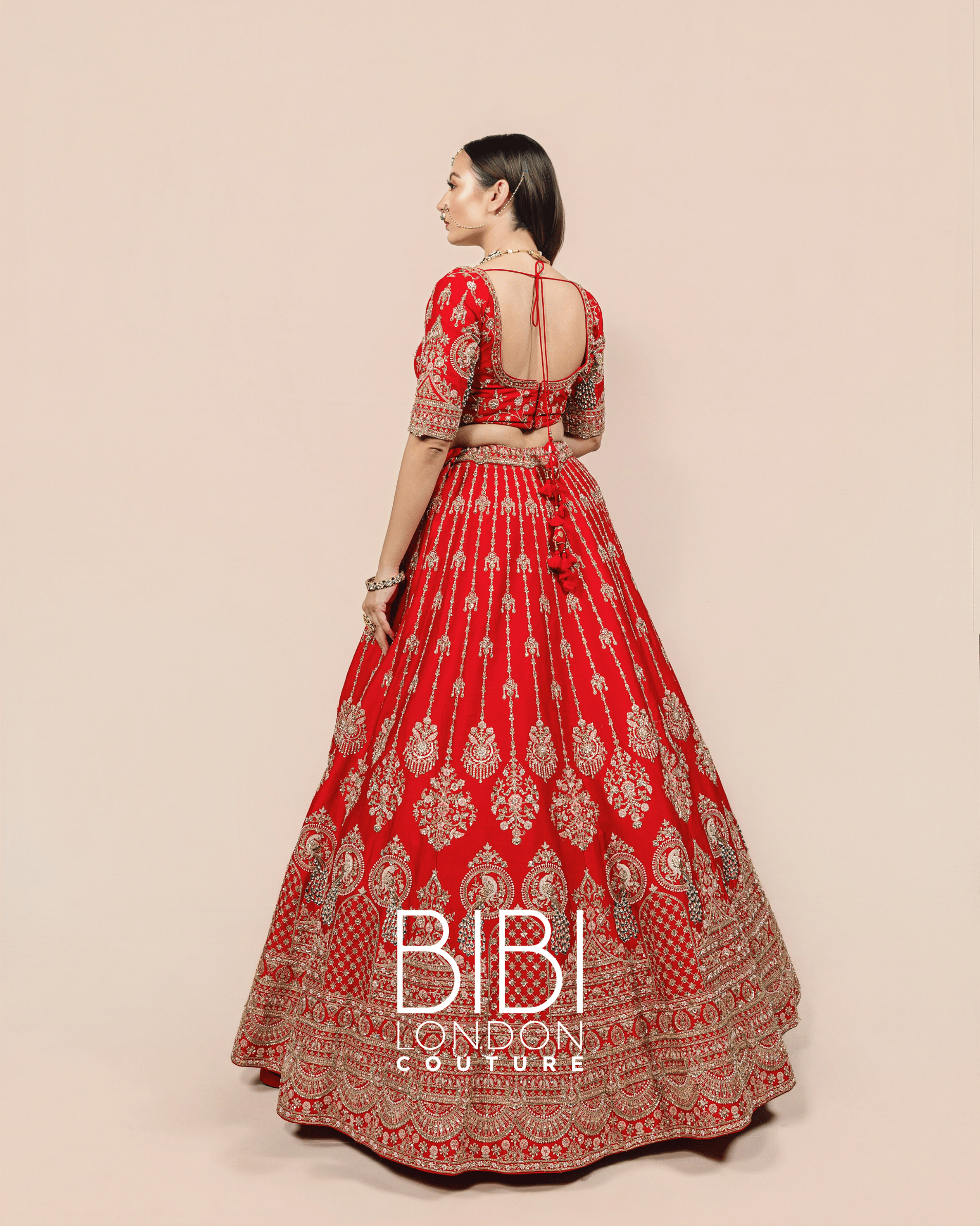 Maharani Rouge Zardosi Bridal Lehenga Set
