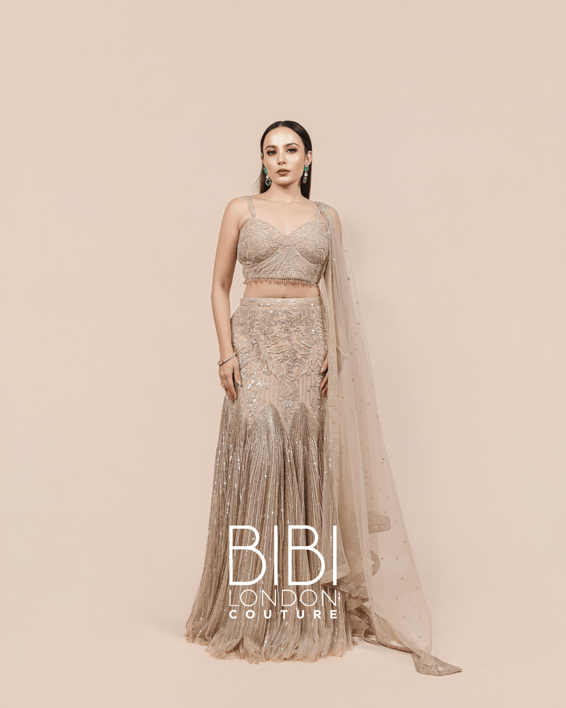 Elysian Champagne Tassel Skirt Set