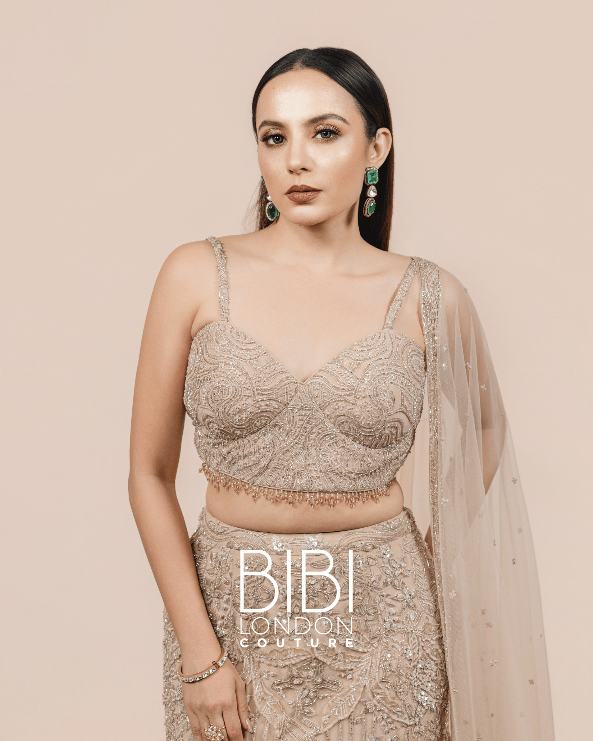 Elysian Champagne Tassel Skirt Set