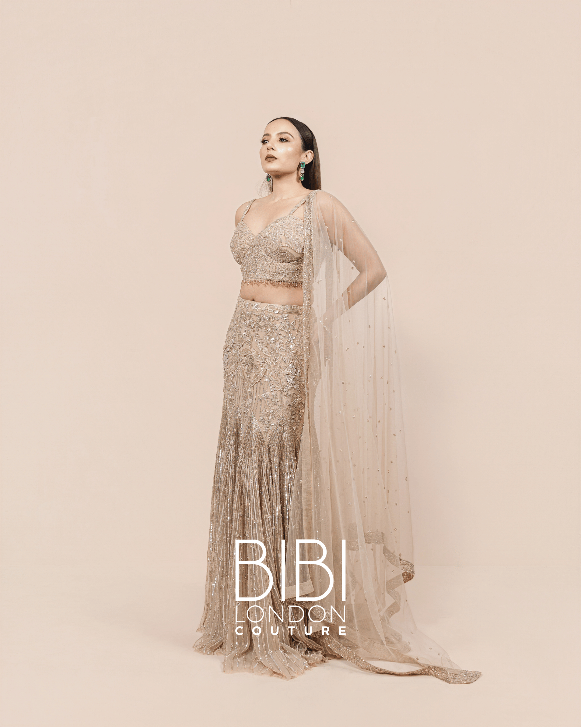 Elysian Champagne Tassel Skirt Set